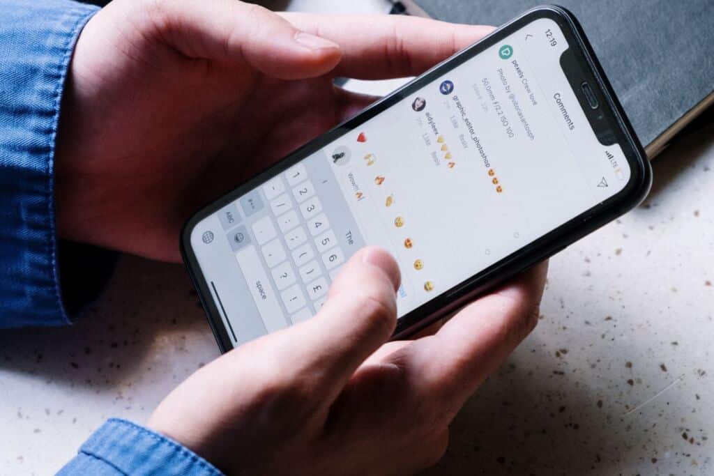 person reviewing comments on social media