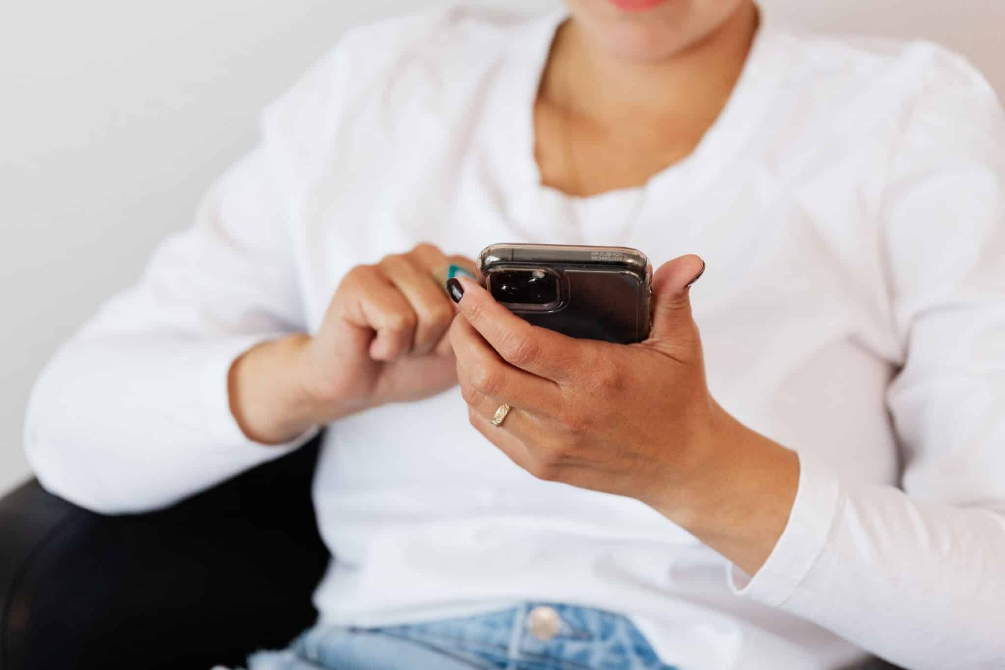 woman scrolling through social media