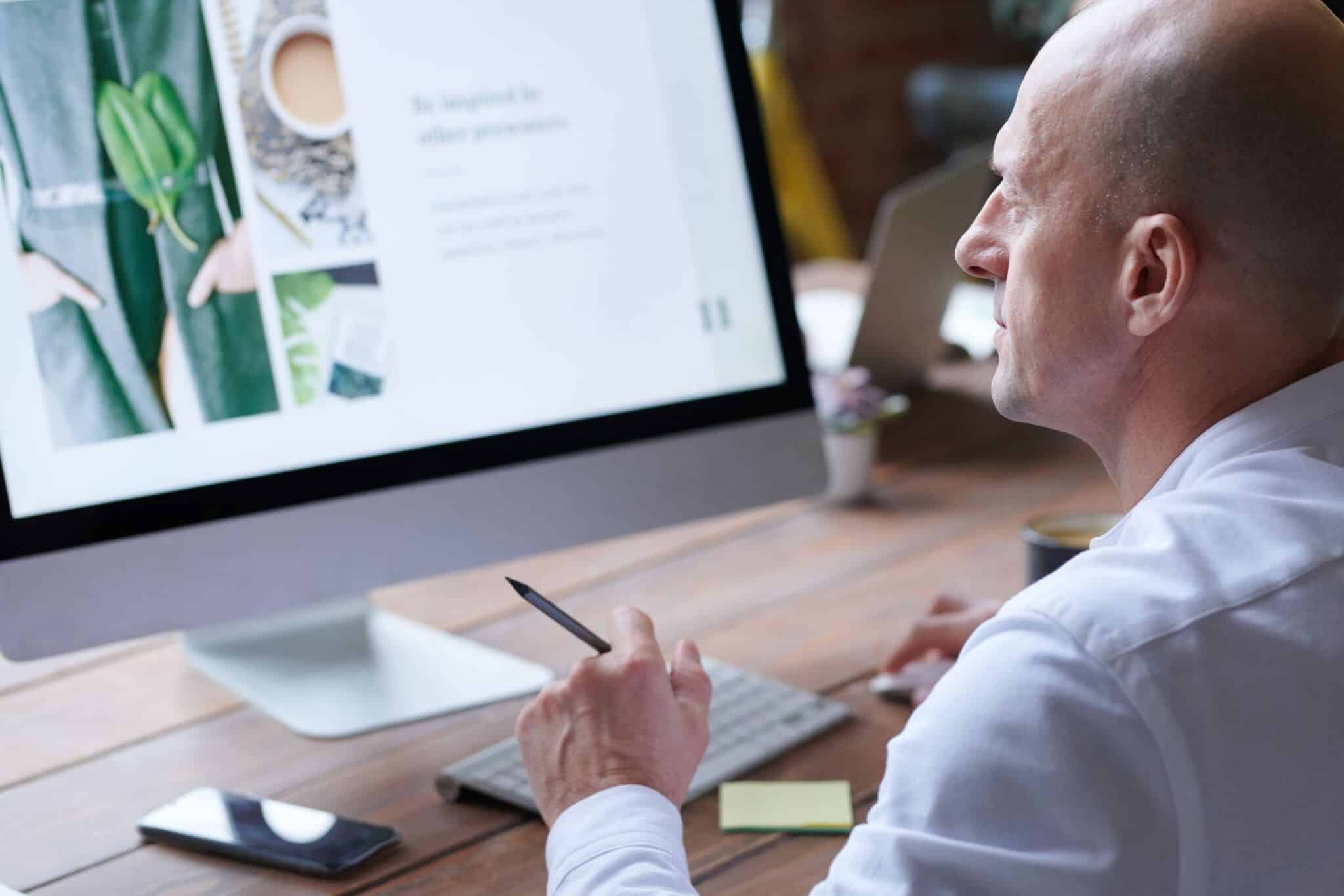 person designing a website