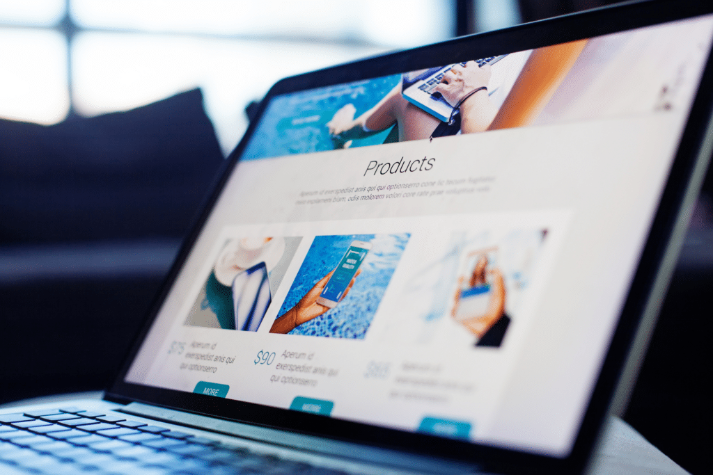website design on laptop