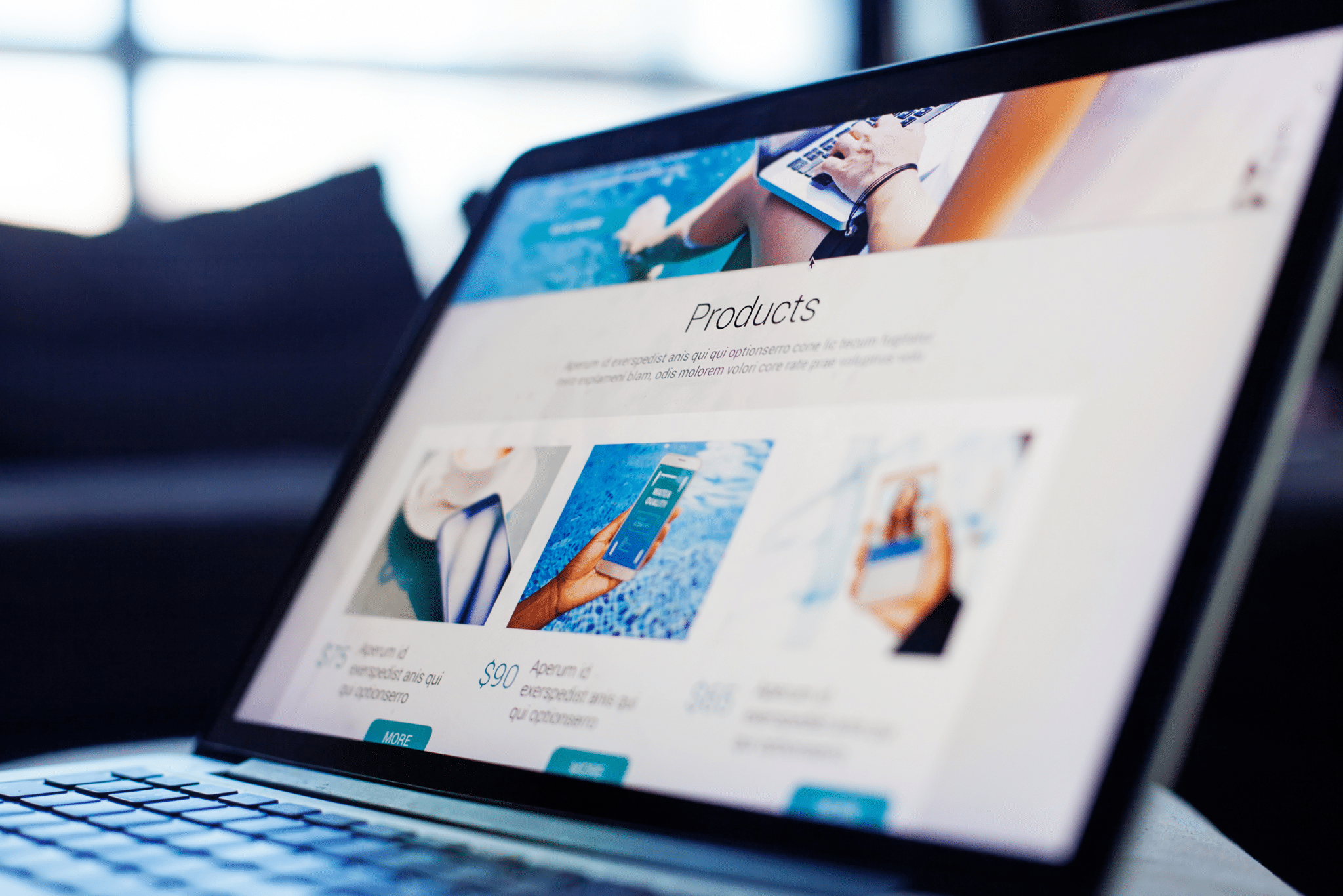 website design on laptop