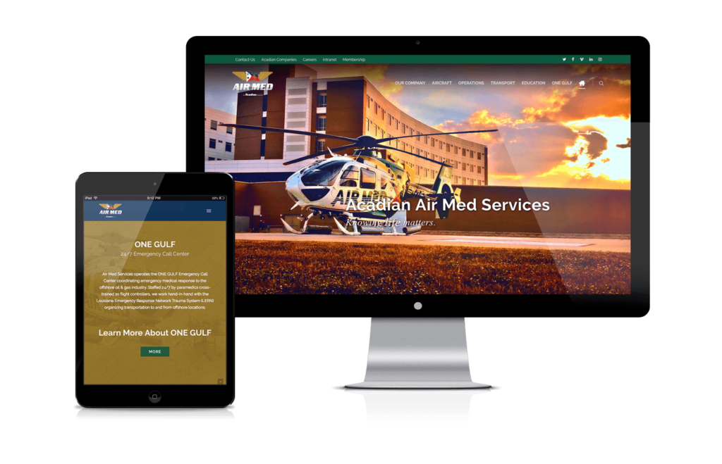 Acadian Air Med Website Design