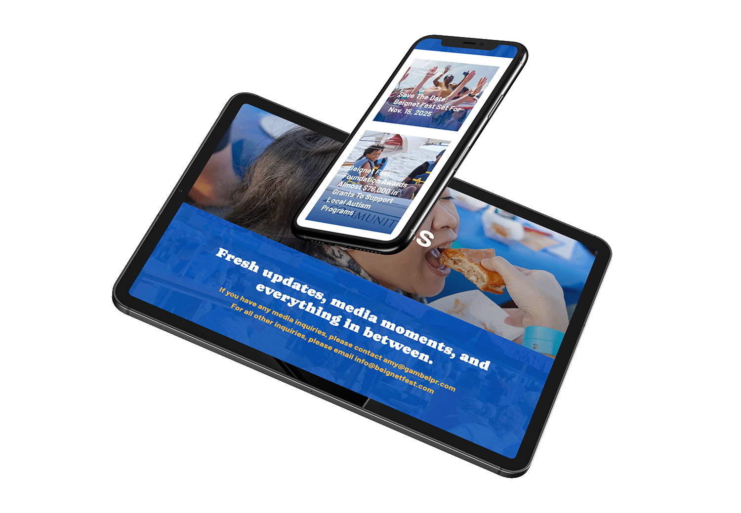 Beignet Fest new website on multiple devices