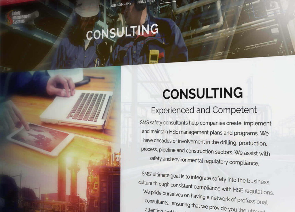 Responsive Website Design Services for Safety Management Services consulting page