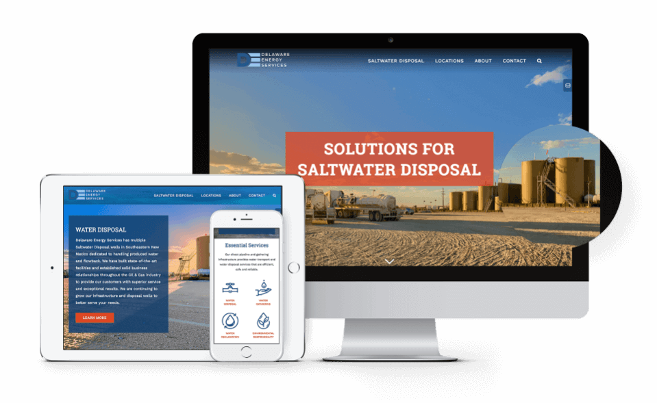 Delaware Energy website design on responsive screens