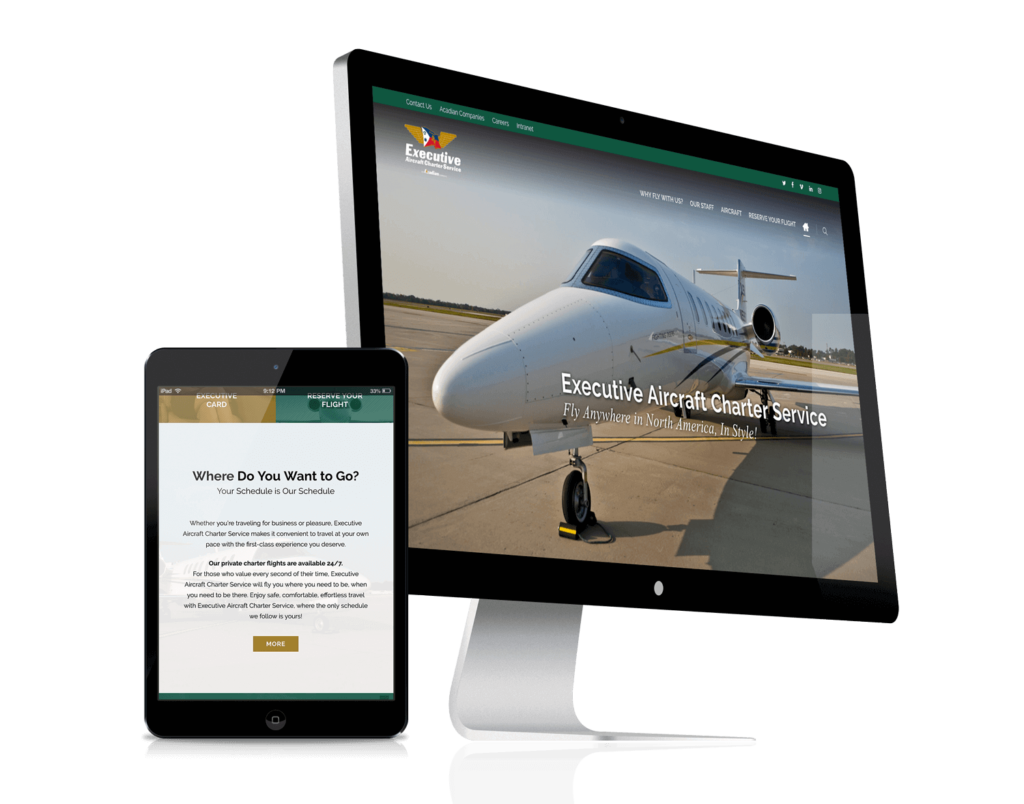 Responsive Website Design Services for Executive Aircraft Charter Service