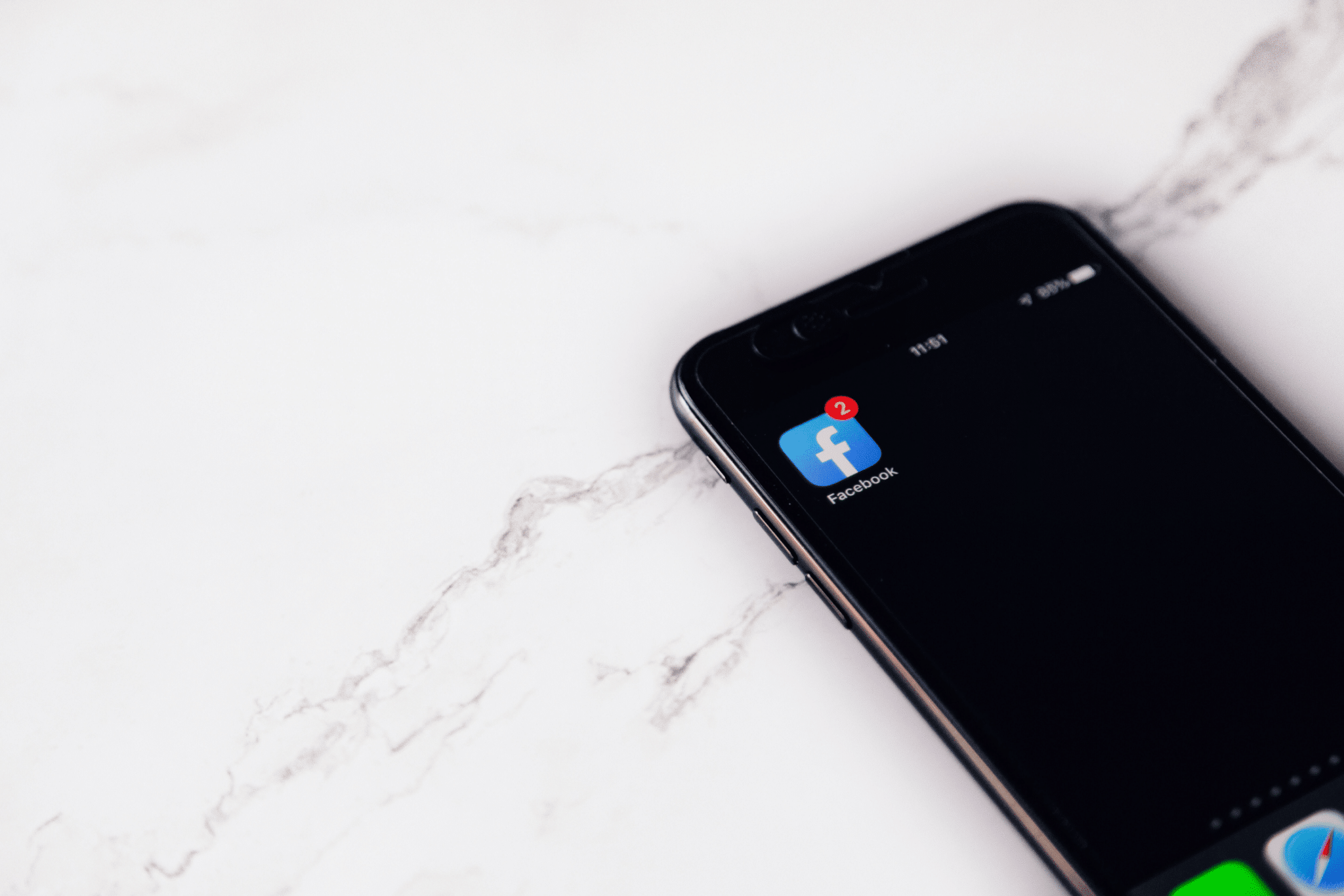facebook app icon on phone