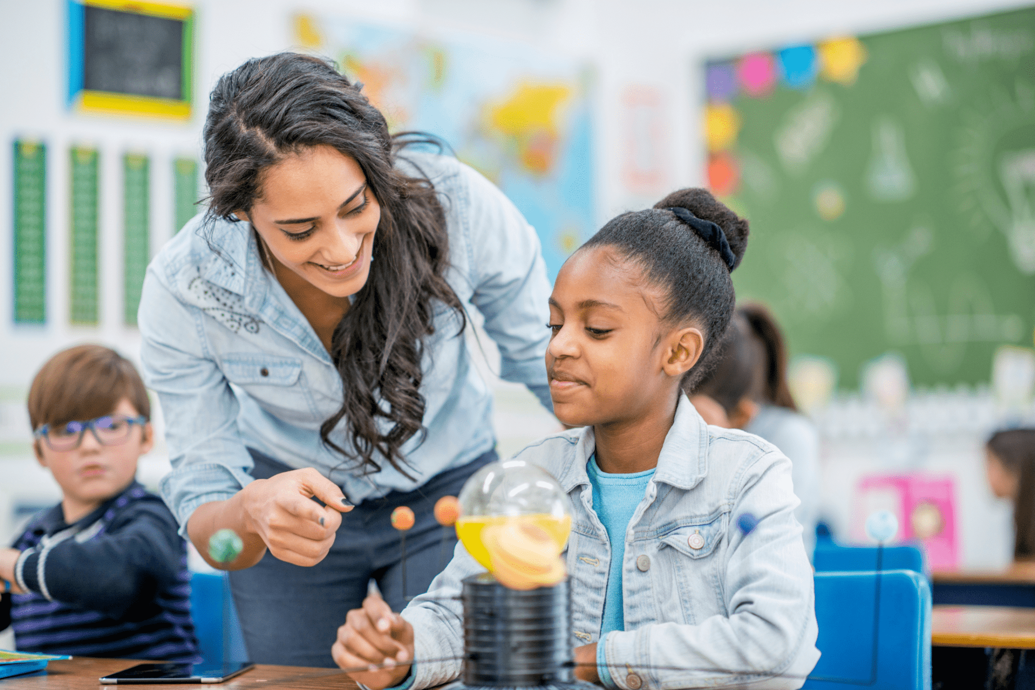 teacher communicating with student