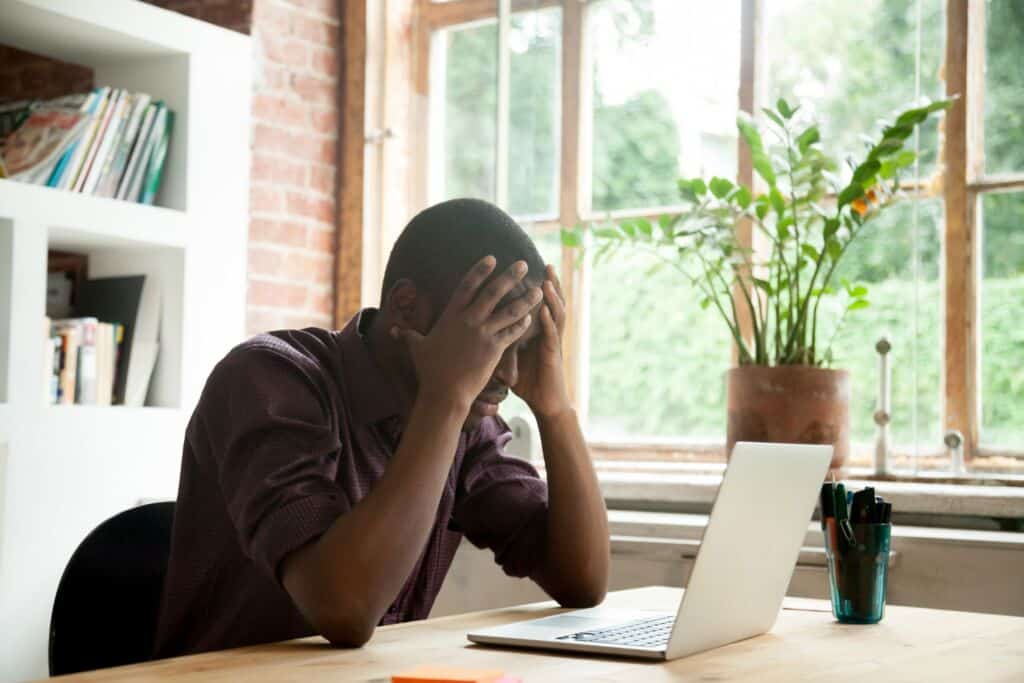 person frustrated with their website