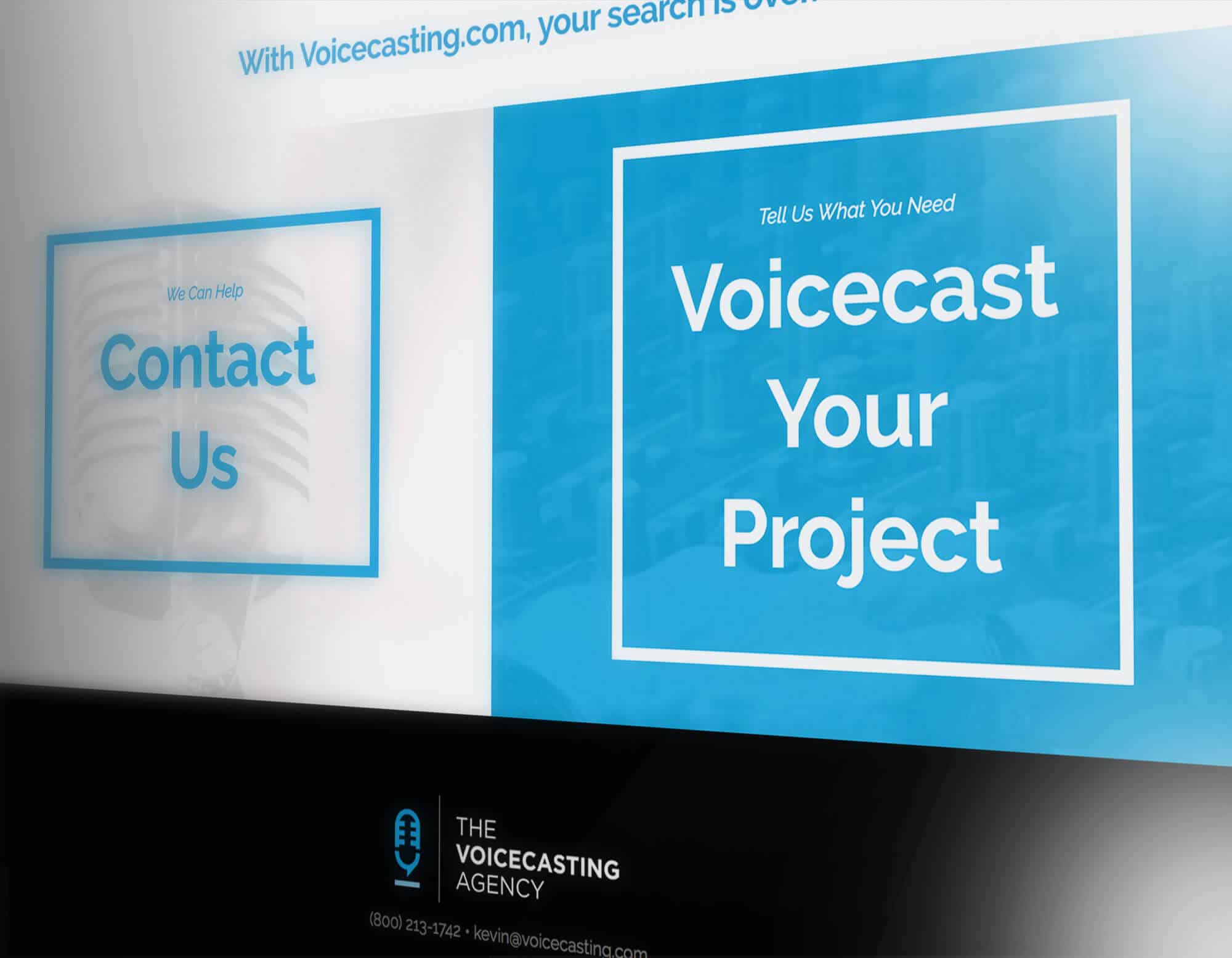 Website Design Services for The Voicecasting Agency calls-to-action buttons