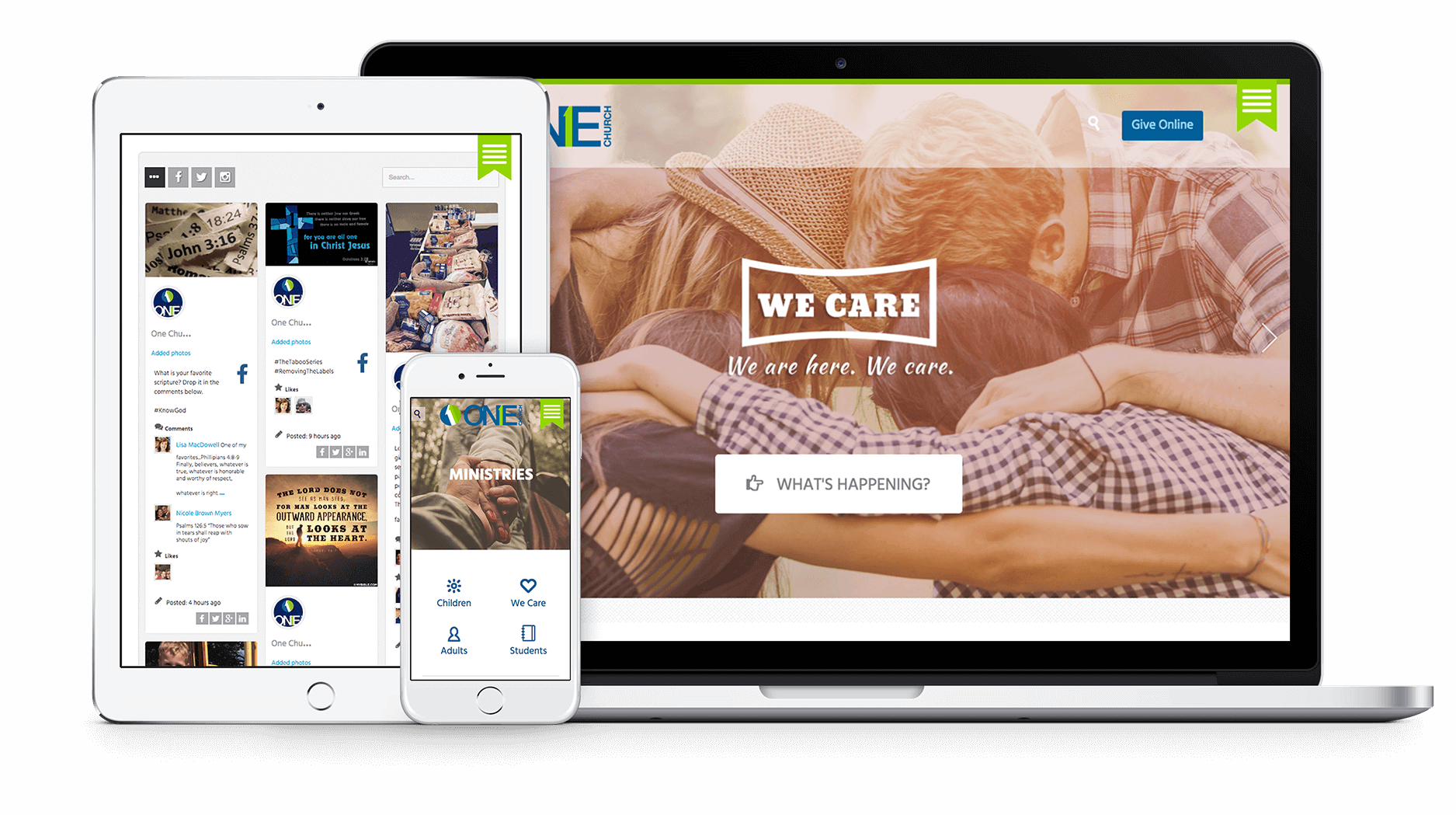 Responsive Website Design Services for One Church mockup