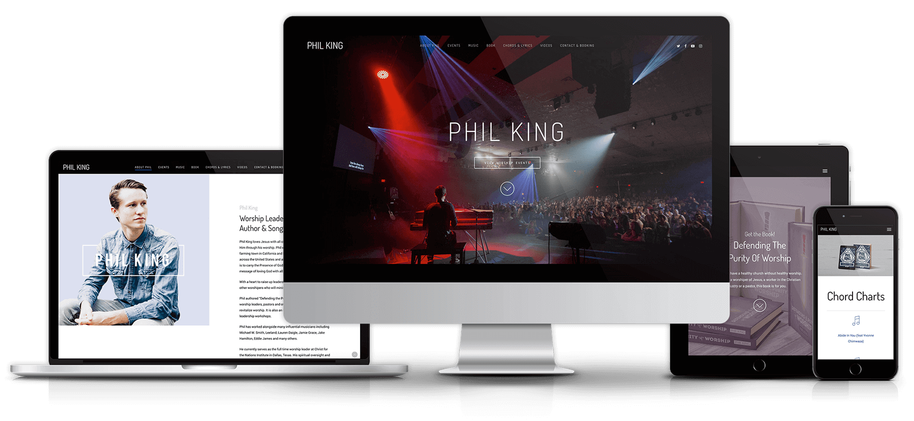 Phil King Musician Website Mockup