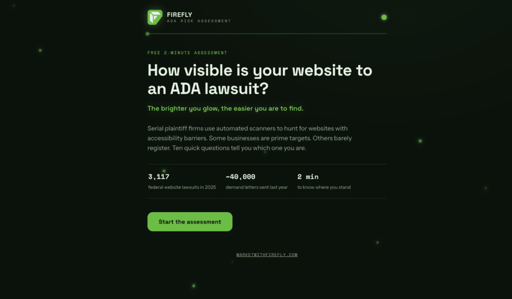 Firefly ADA Risk Assessment tool