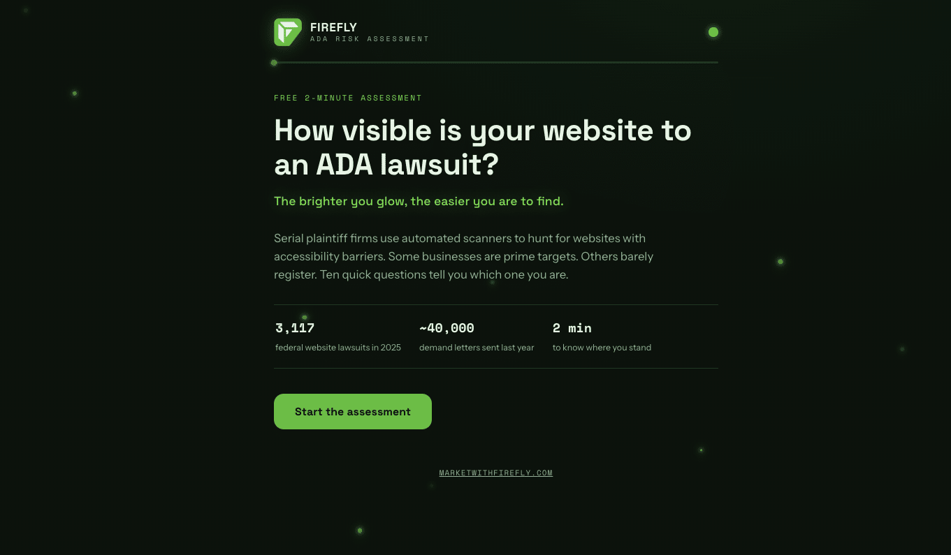 Firefly ADA Risk Assessment tool