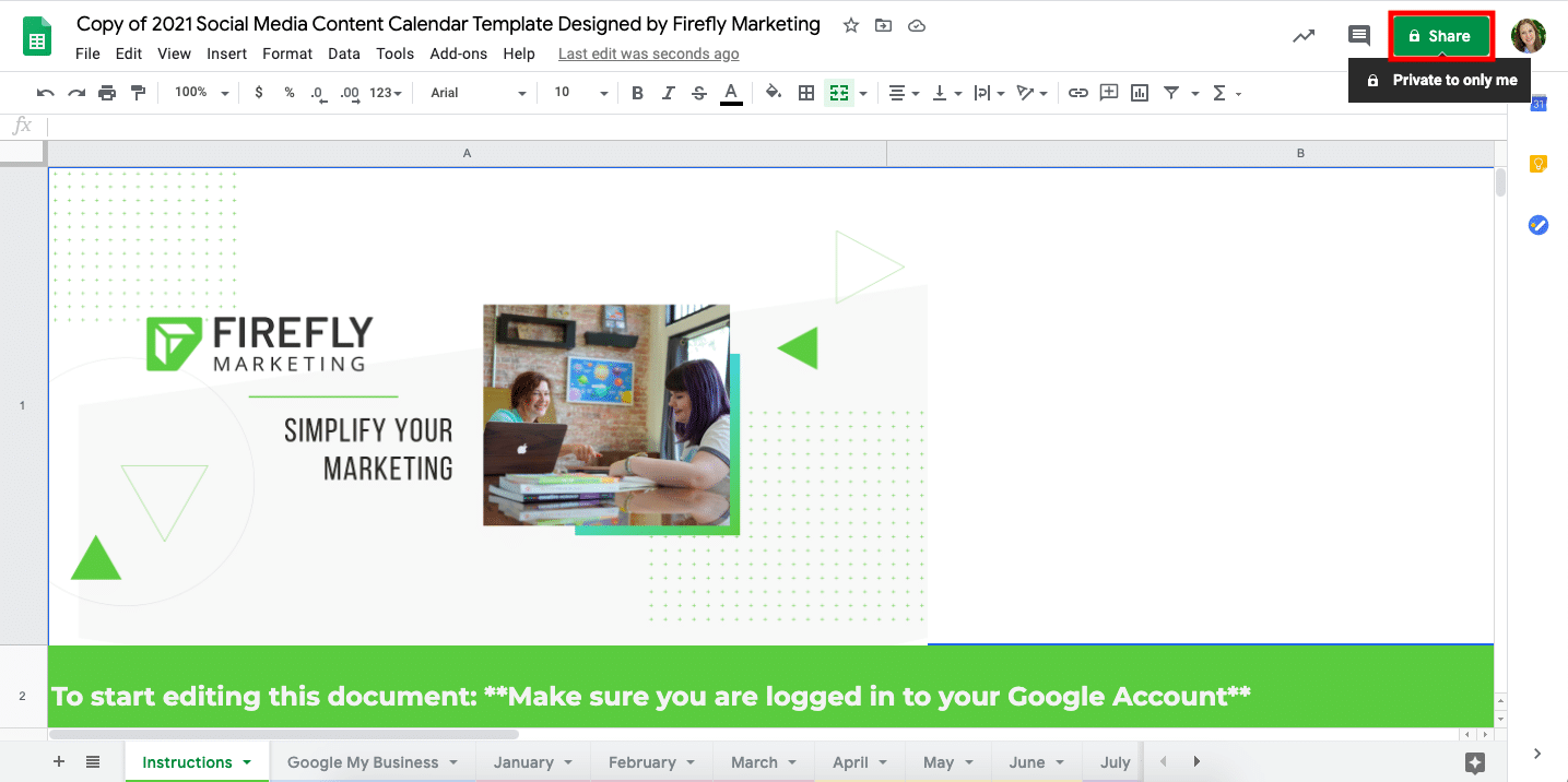 Share your social media calendar with your team
