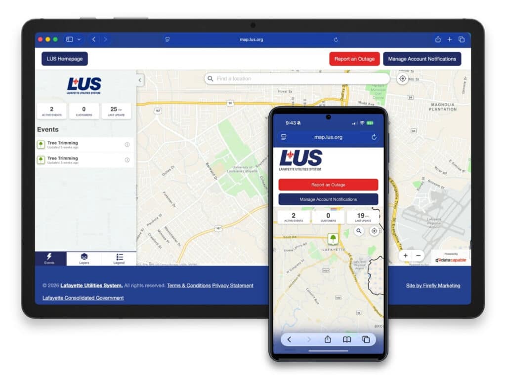 lus outage map mockups
