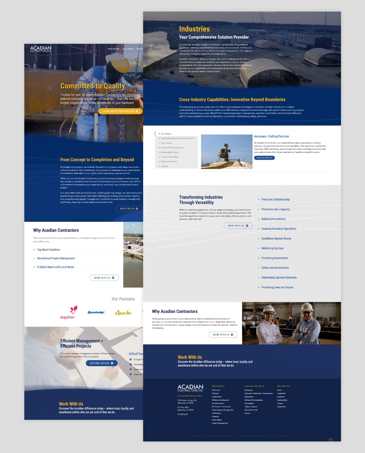 acadian-contractors-screenshots Acadian Contractors design