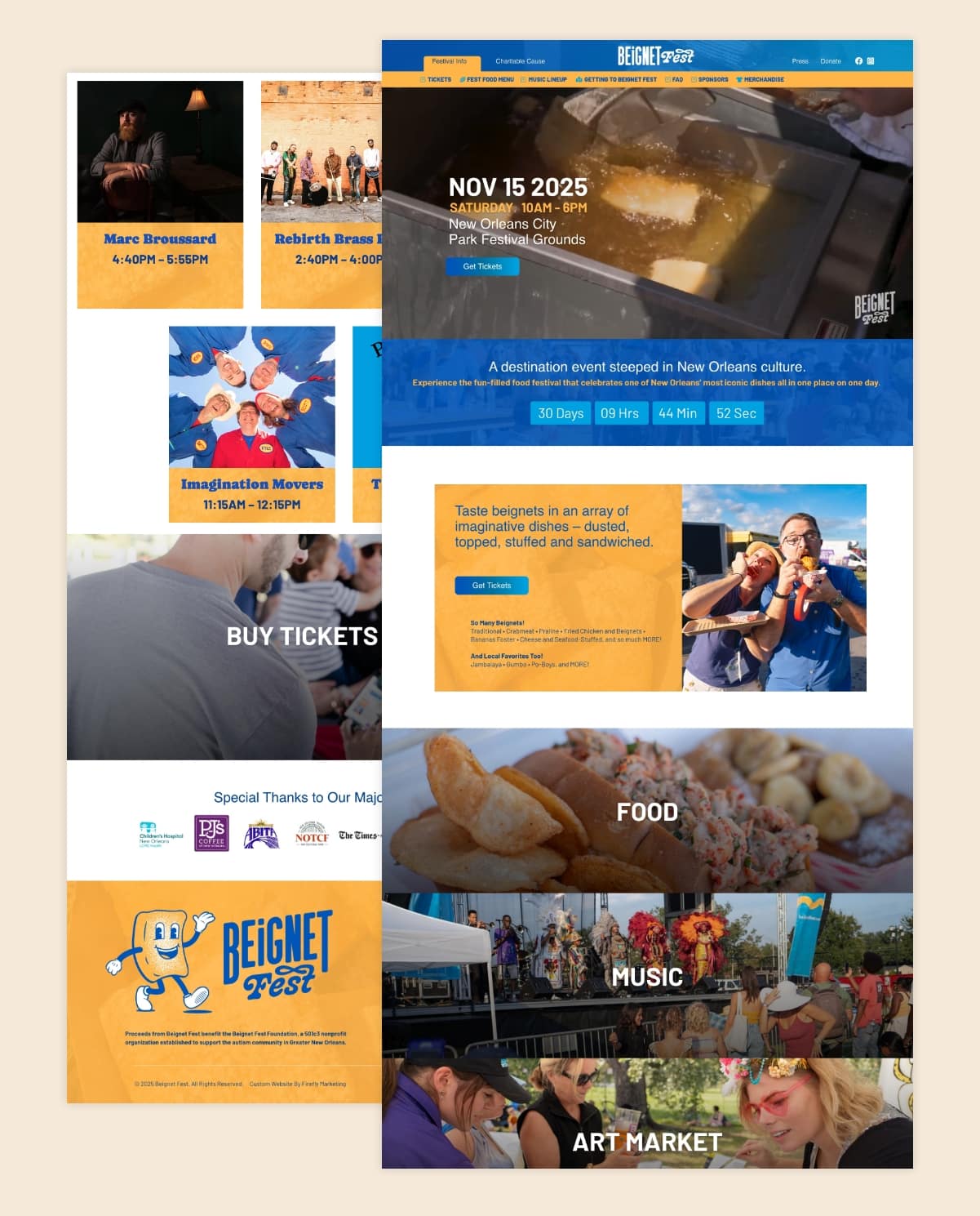 beignet-fest-screenshot Beignet fest design
