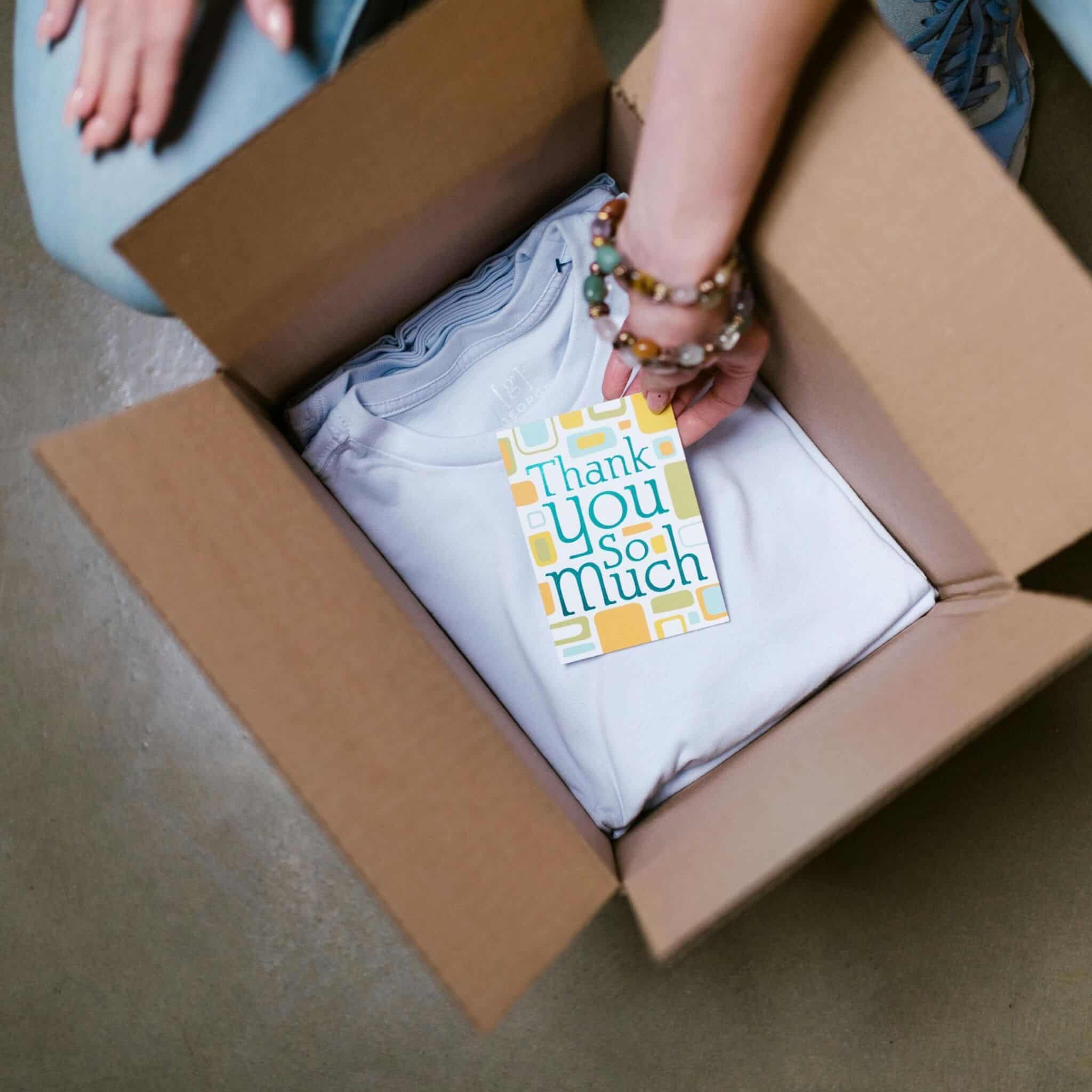 thank you card in a package thank you card in a package