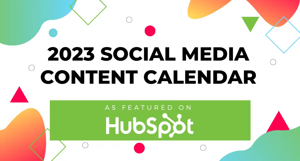 2023 social media content calendar graphic