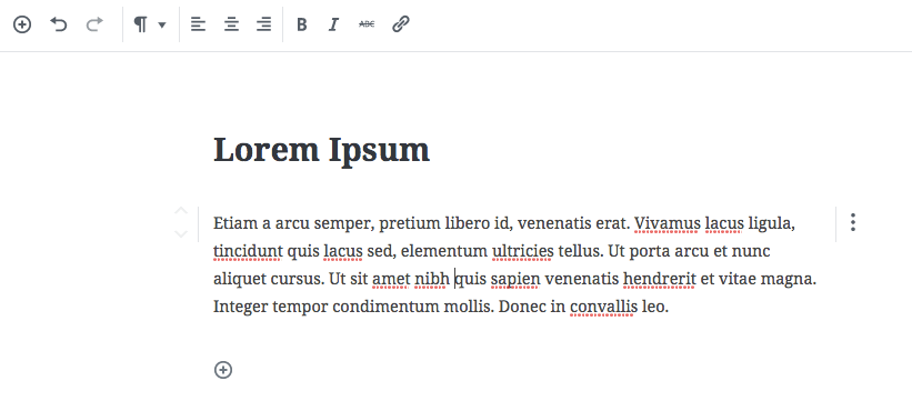 adding Lorem ipsom text to page editor