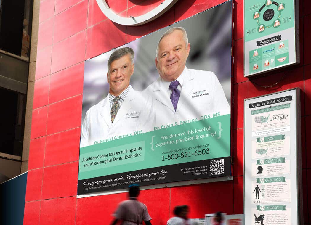 periodontics healthcare billboard and infographic design