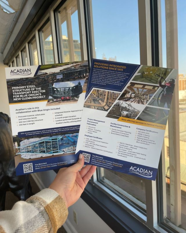 Hot off the presses! 🔥

Sometimes the new year calls for new flyers - which is exactly what our client, Acadian Contractors, needed as they expand into the aerospace industry! 🚀