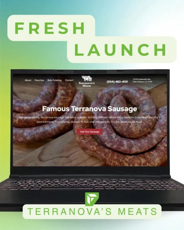 Fresh Launch 🎉

We’re excited to have designed the new site for Terranova’s Meats, a New Orleans family tradition since 1925. @terranovasmeats 

From their legendary handcrafted sausages and house-made hogshead cheese to their signature stuffed pork chops and more - the new look has us drooling! 🤤