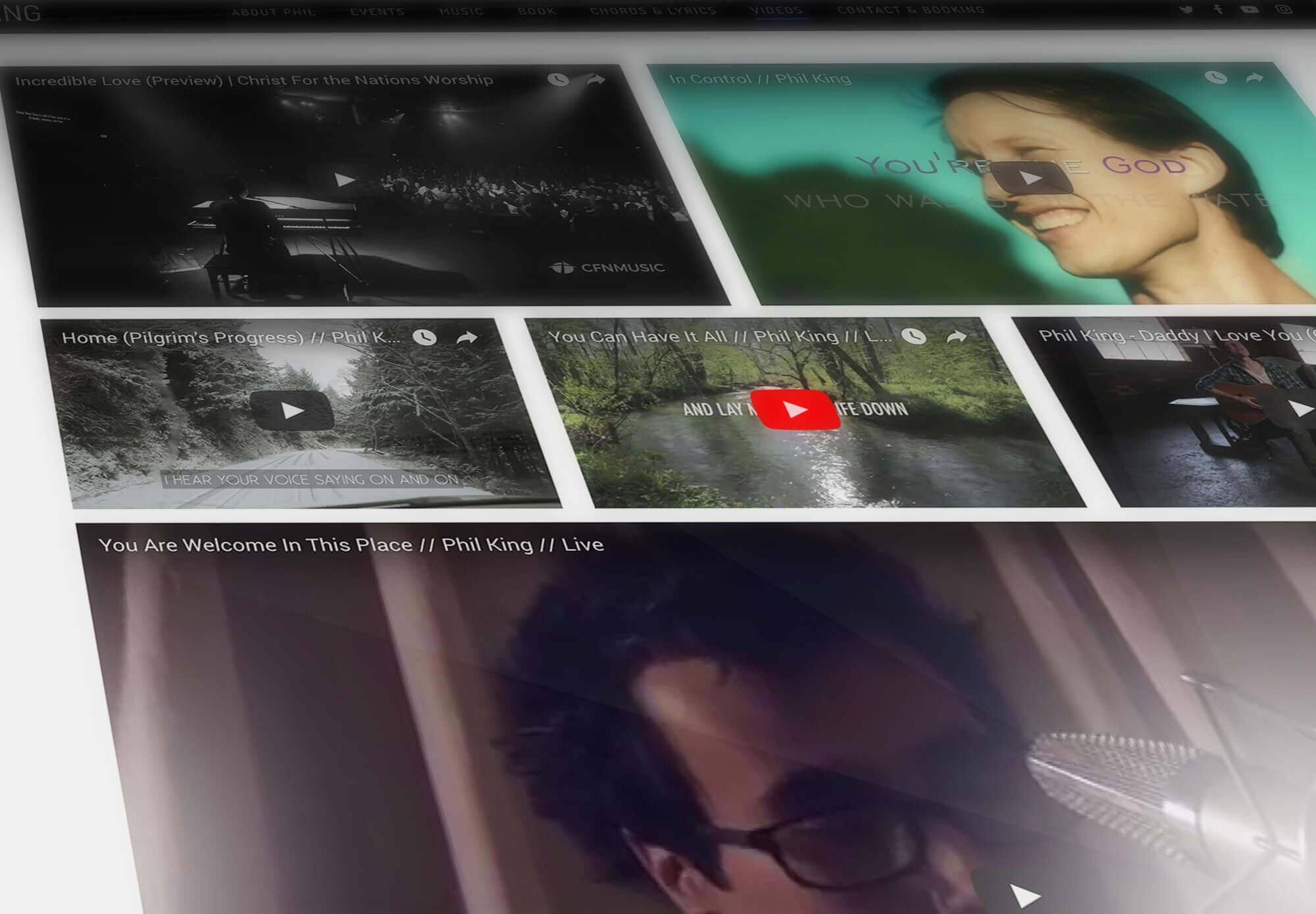 Website Design Services for Phil King video archive